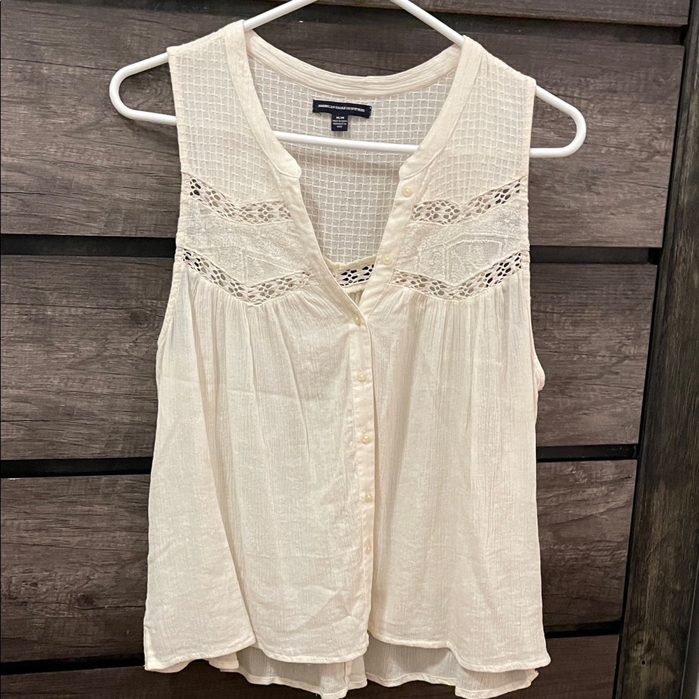 American Eagle Outfitters Ivory Lace Blouse